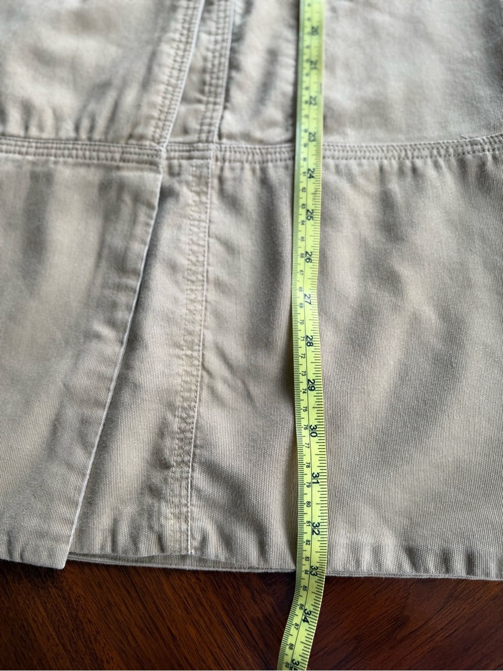 Farm Rio Tan Button Front Midi Skirt | Military Utility Skirt with Pockets M - Picture 6 of 8